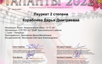 Международный конкурс «Весенние таланты-2022»