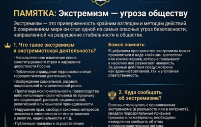 Памятка «Экстремизм – угроза обществу»